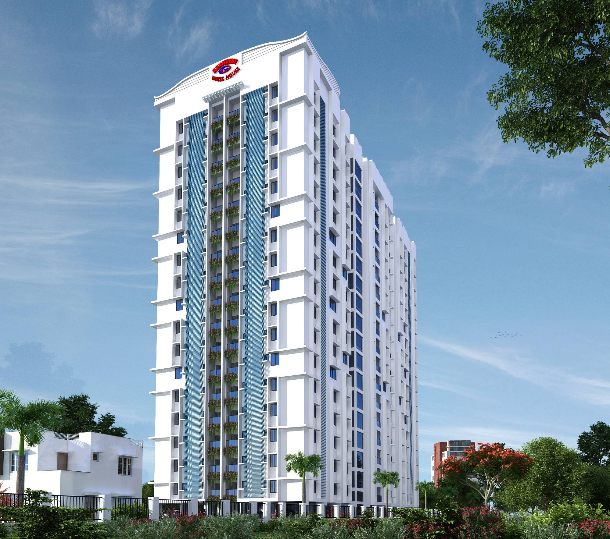 Confident white House